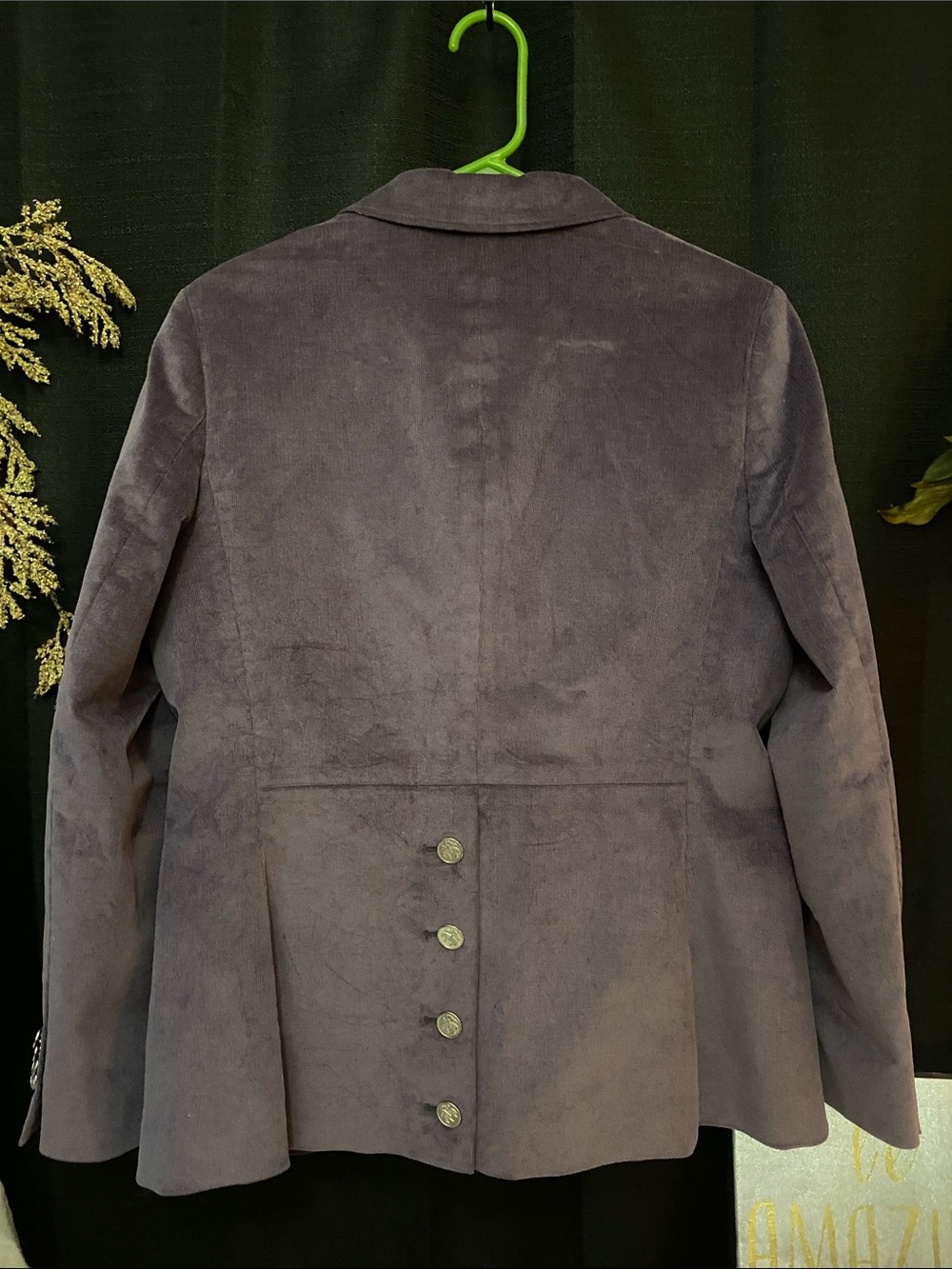 Brooks Brothers SZ 14 "346" Milano Fit Purple Suede Blazer With Button Details - Picture 3 of 6